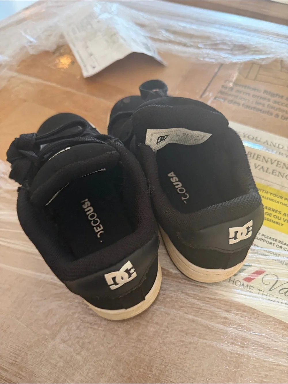 DC Kids Black Skate Sneakers with White Logo